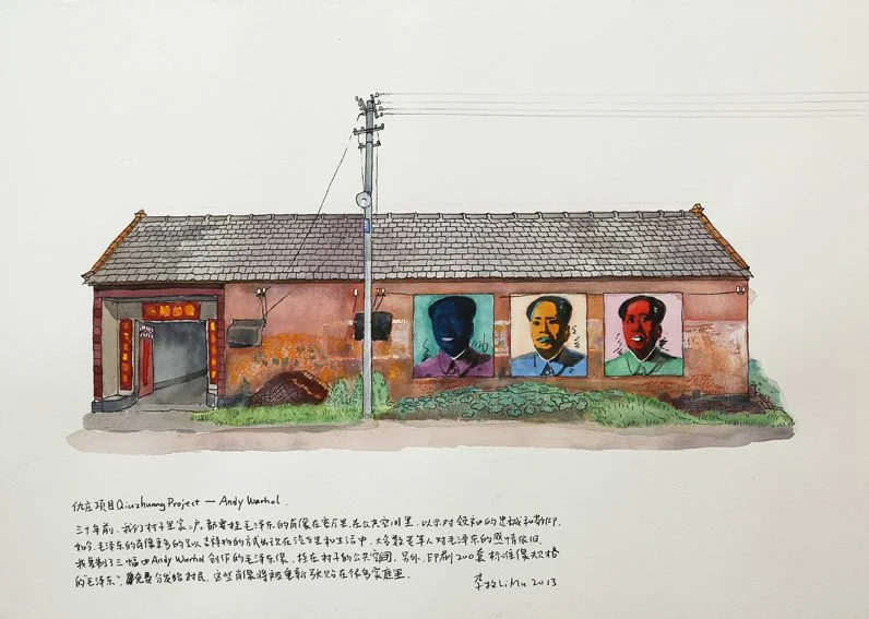 Li Mu, Qiuzhuang Project - Andy Warhol , 2004. Watercolor on paper
Normal
0
10 磅
0
2
false
false
false
EN-US
ZH-CN
X-NONE
/* Style Definitions */
table.MsoNormalTable
{mso-style-name:普通表格;
mso-tstyle-rowband-size:0;
mso-tstyle-colband-size:0;
mso-style-noshow:yes;
mso-style-priority:99;
mso-style-parent:"";
mso-padding-alt:0cm 5.4pt 0cm 5.4pt;
mso-para-margin:0cm;
mso-para-margin-bottom:.0001pt;
line-height:150%;
mso-pagination:widow-orphan;
font-size:10.0pt;
font-family:Arial;
mso-bidi-font-family:MinionPro-Regular;
color:black;
mso-fareast-language:EN-US;}
©2014 李牧, Image courtesy Qiuzhuang Project.李牧,仇庄项目 - 安迪沃霍尔,2004. 纸上水彩
Normal
0
10 磅
0
2
false
false
false
EN-US
ZH-CN
X-NONE
/* Style Definitions */
table.MsoNormalTable
{mso-style-name:普通表格;
mso-tstyle-rowband-size:0;
mso-tstyle-colband-size:0;
mso-style-noshow:yes;
mso-style-priority:99;
mso-style-parent:"";
mso-padding-alt:0cm 5.4pt 0cm 5.4pt;
mso-para-margin:0cm;
mso-para-margin-bottom:.0001pt;
line-height:150%;
mso-pagination:widow-orphan;
font-size:10.0pt;
font-family:Arial;
mso-bidi-font-family:MinionPro-Regular;
color:black;
mso-fareast-language:EN-US;}
©2014 李牧 . 致谢:仇庄项目.