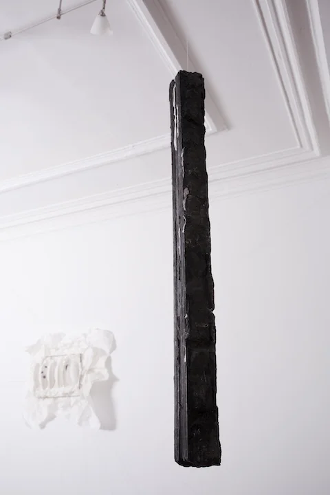 林延,继续,2016. 宣纸和墨,102 x 9 x 9 cm. 摄影:Eugene Neduv ©2017 林延,致谢否画廊 Lin Yan, Carry On , 2016. Xuan paper and ink. 40 x 3.5 x 3.5 in. (102 x 9 x 9 cm) Photograph by Eugene Neduv ©2017 Lin Yan, Courtesy Fou Gallery