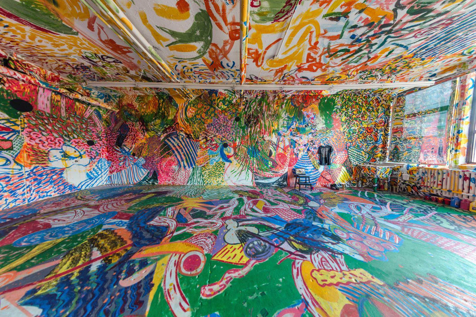 Chen Dongfan, Space Painting Project (Studio 2018) , 2018. Mixed media. Photograph by Li Yuhong ©Chen Dongfan, courtesy Fou Gallery and Chen Dongfan Studio 陈栋帆,空间绘画(工作室2018),2018综合媒介. 摄影:李宇宏 ©陈栋帆,致谢否画廊和陈栋帆工作室