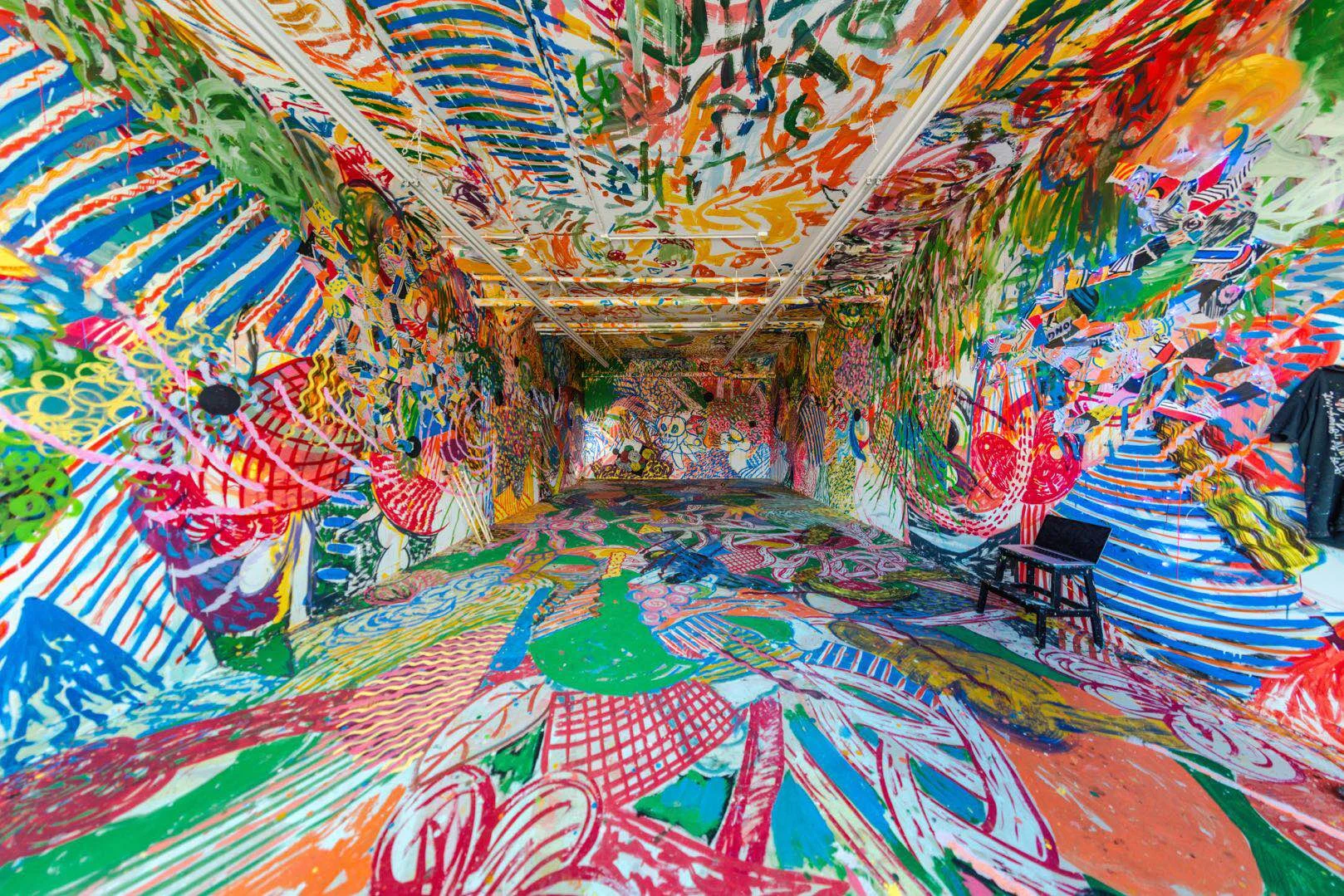 Chen Dongfan, Space Painting Project (Studio 2018), 2018. Mixed media. Photograph by Li Yuhong ©Chen Dongfan, courtesy Fou Gallery and Chen Dongfan Studio 陈栋帆,空间绘画(工作室2018),2018, 综合媒介,摄影:李宇宏 ©陈栋帆,致谢否画廊和陈栋帆工作室