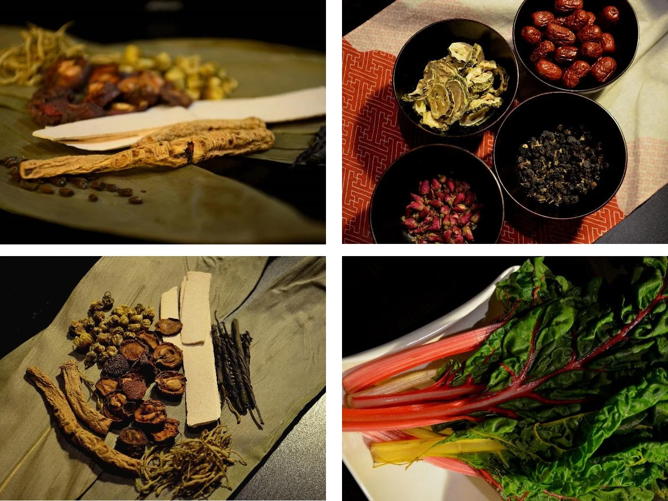 Herbal ingredients for the special dessert tasting menu. Photograph by Yuan Wang. 袁望特别测试中草药的甜味之旅菜单,采用中式草药,融入西式和日式的食材。摄影:袁望
