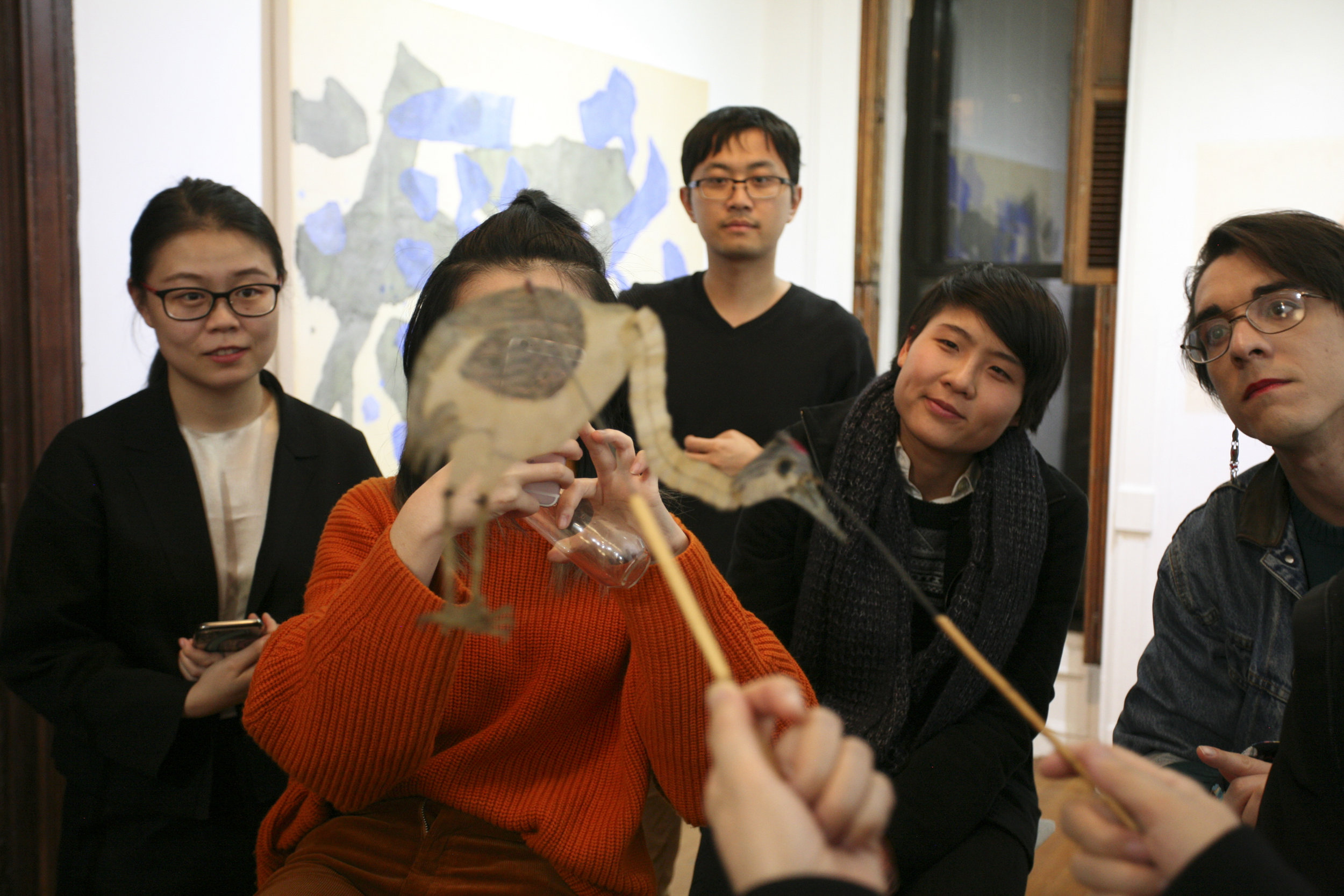   Shadow Restoration Project with Chinese Theatre Works at Fou Gallery. Photograph by Echo He.  