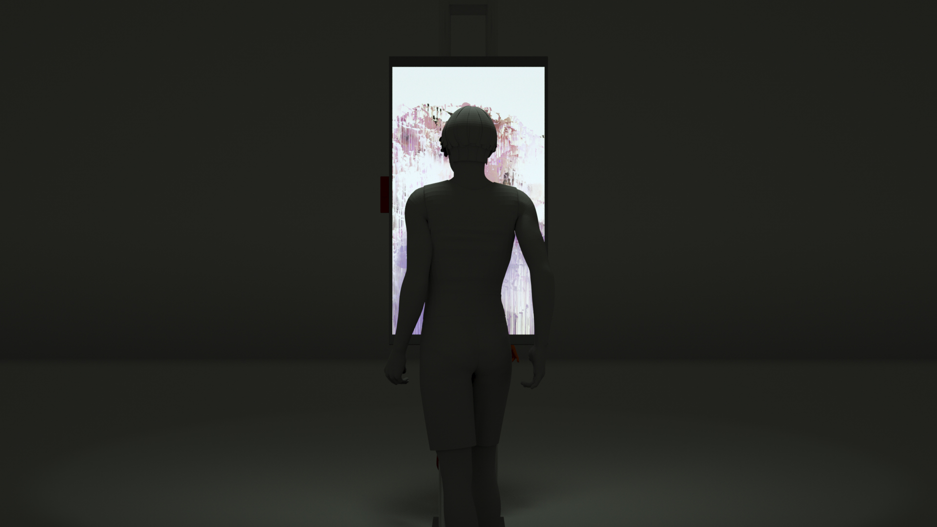 随机漫步者-如影随形, 2018,双屏幕交互影像装置,2 个屏幕, 38.8 x 22.3 x 2.3 in. 单个 (98.5 x 56.6 x 5.8 cm 单个),Edition AP of 5 + 1AP,©刘唱, 致谢否画廊