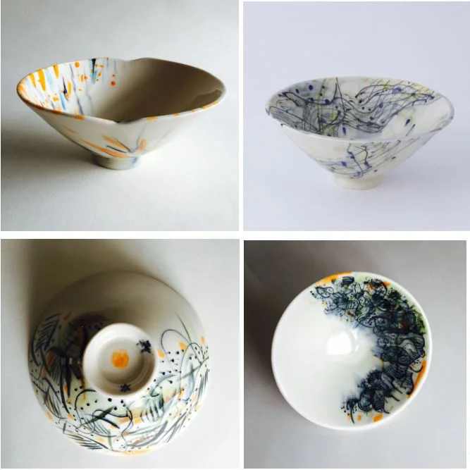 Renqian Yang, Song Dynasty Style Conical Bowls , 2014/2018. 杨人倩,仿宋笠茶碗,2014/2018.
