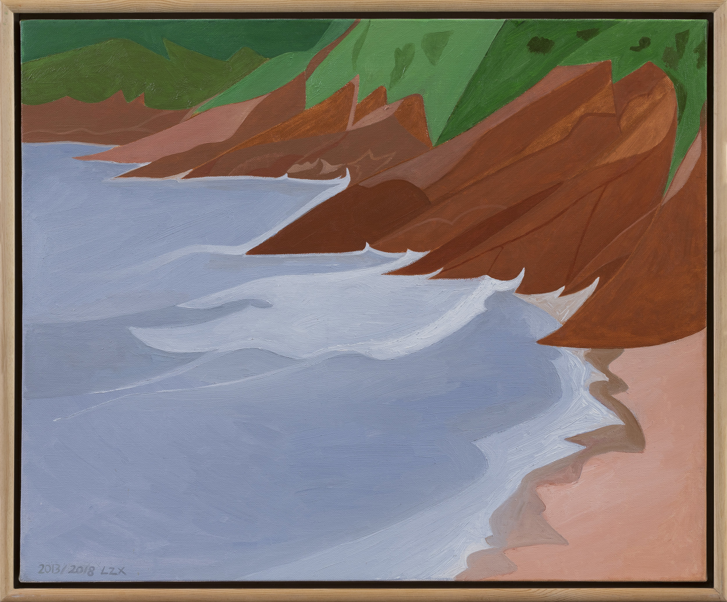 Lan Zhaoxing, Seaside 1 , 2013. Oil on canvas, 19.6 x 23.6 inch © Lan Zhaoxing, courtesy Fou Gallery