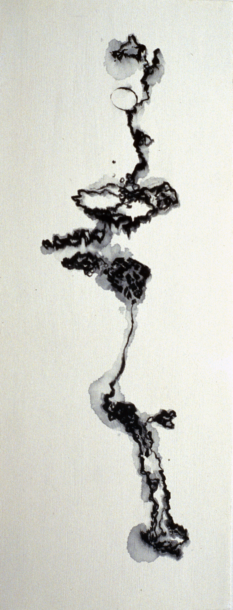  Hilda Shen,  One-line Landscape II , 2000. Pencil on paper, 16 ½ x 6 ¾ inches, ©Hilda Shen, courtesy of Fou Gallery 