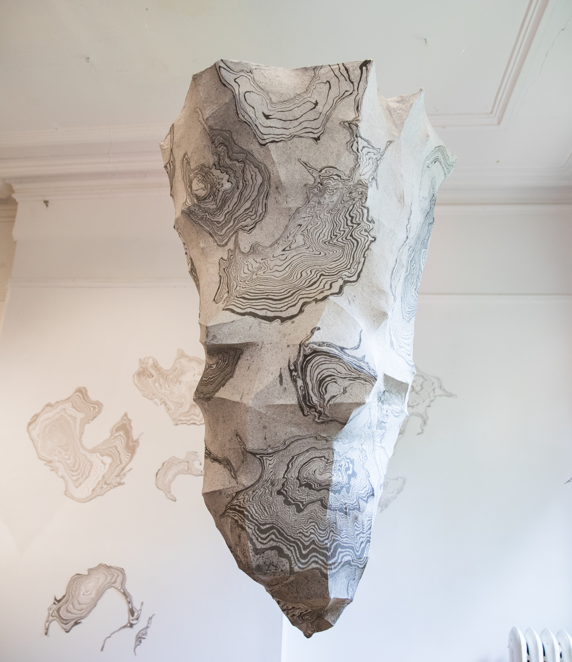 Jisook Kim, Mountain I , 2019. Hanji paper, ink, wire, 29 x 37 x 47 inches ©Jisook Kim, courtesy of Fou Gallery