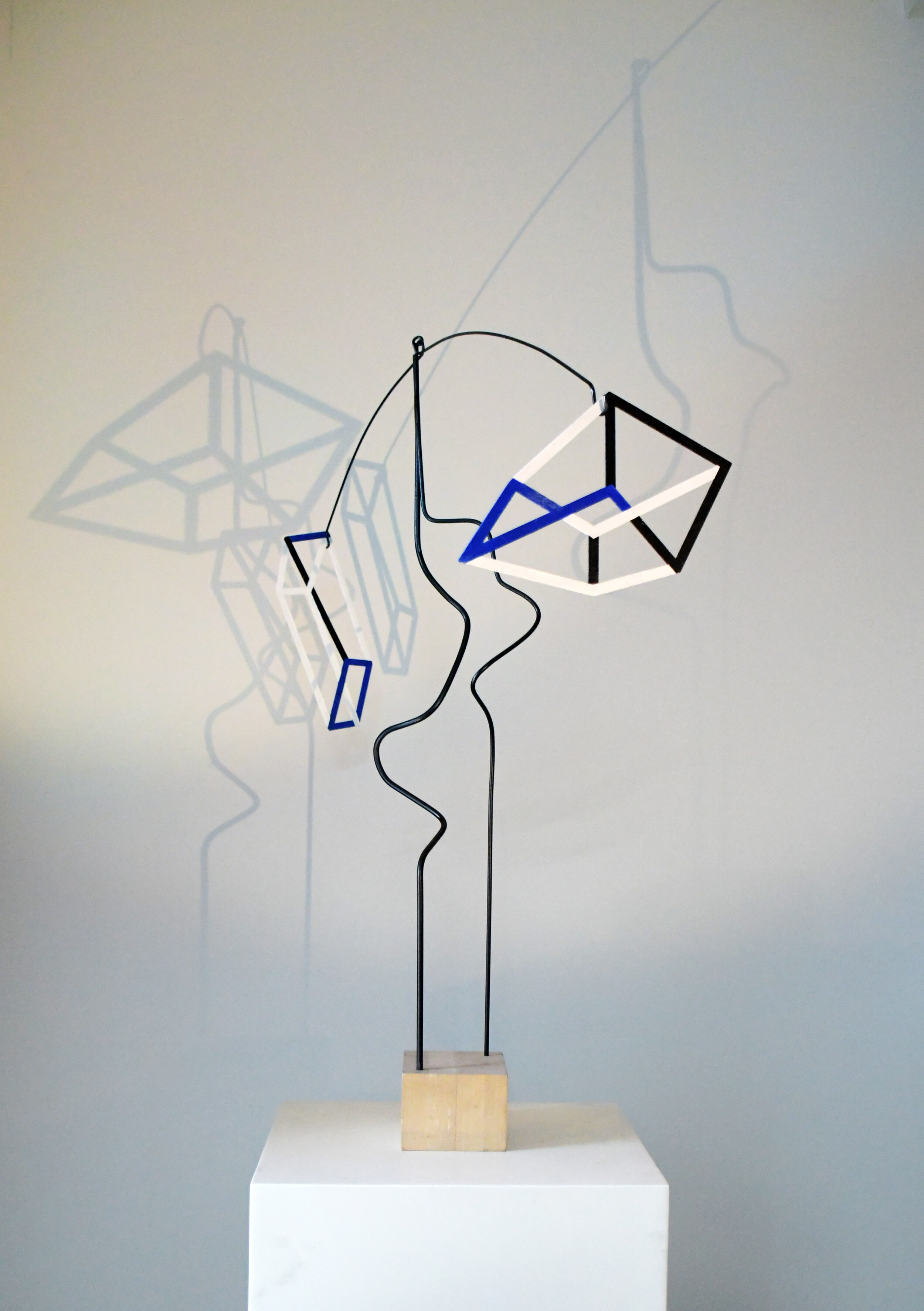  Wendy Letven,  Counterpoint , 2020 ,  Painted Aluminum, Steel with wood base, 33 x 33 x 4 inches 