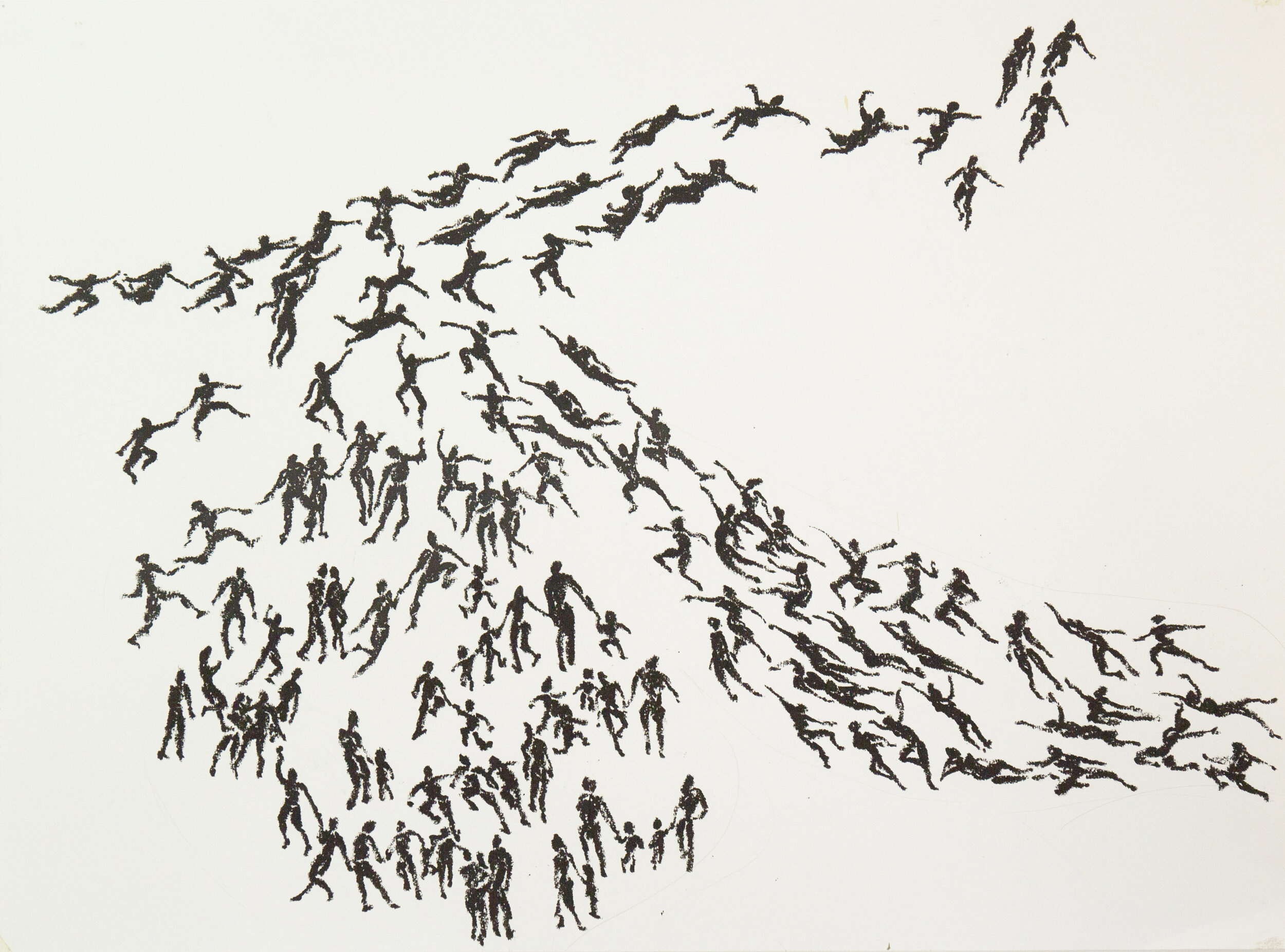  Han Qin,  Form of travel(drawing) 2 , 2018. Chalk Marker, 18 x 24 inches ©Han Qin, courtesy Fou Gallery 