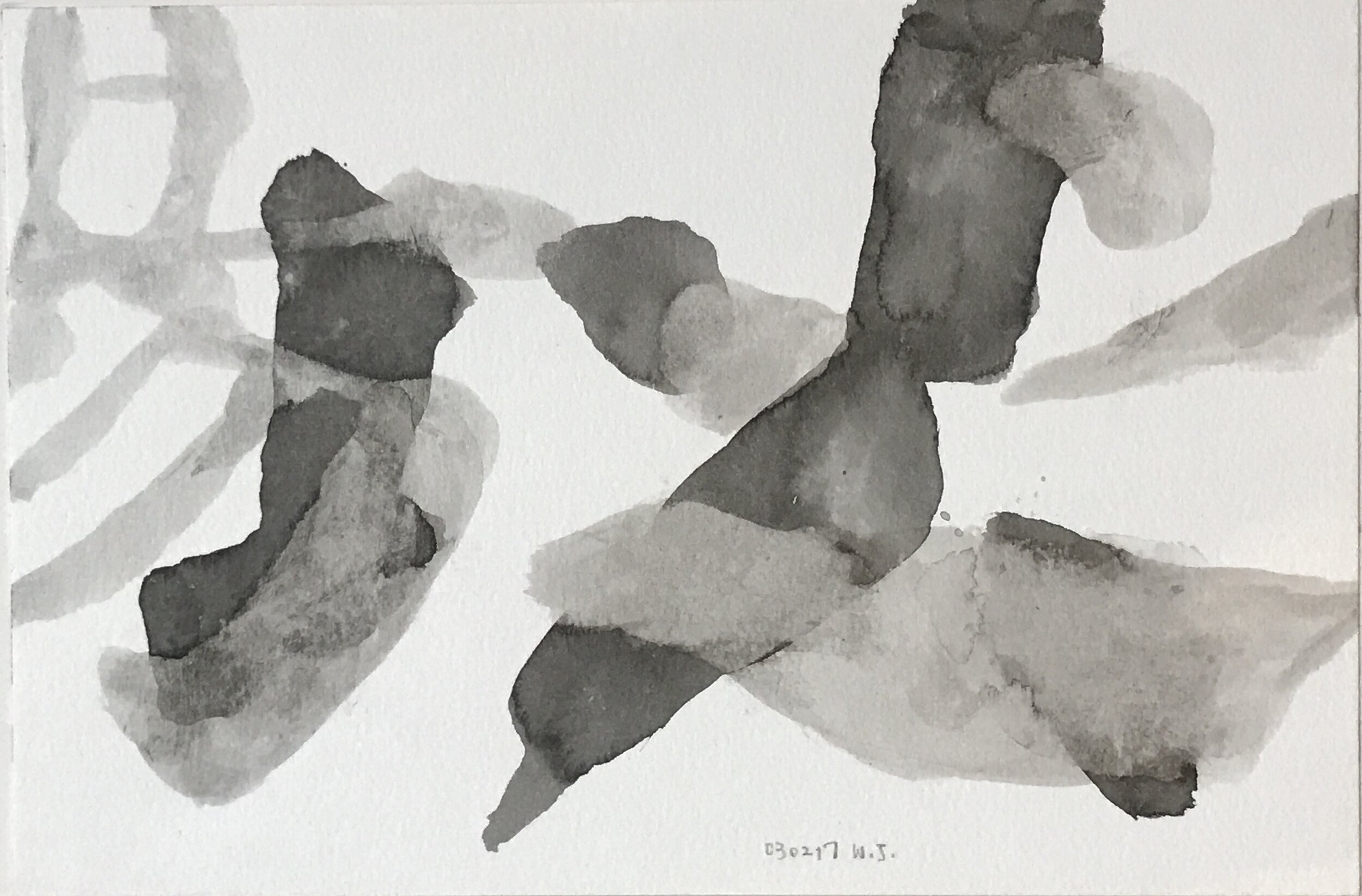  Wei Jia,  S 030217 , 2018. Ink and gouache on paper, 6 x 9 inches ©Wei Jia, courtesy Fou Gallery   