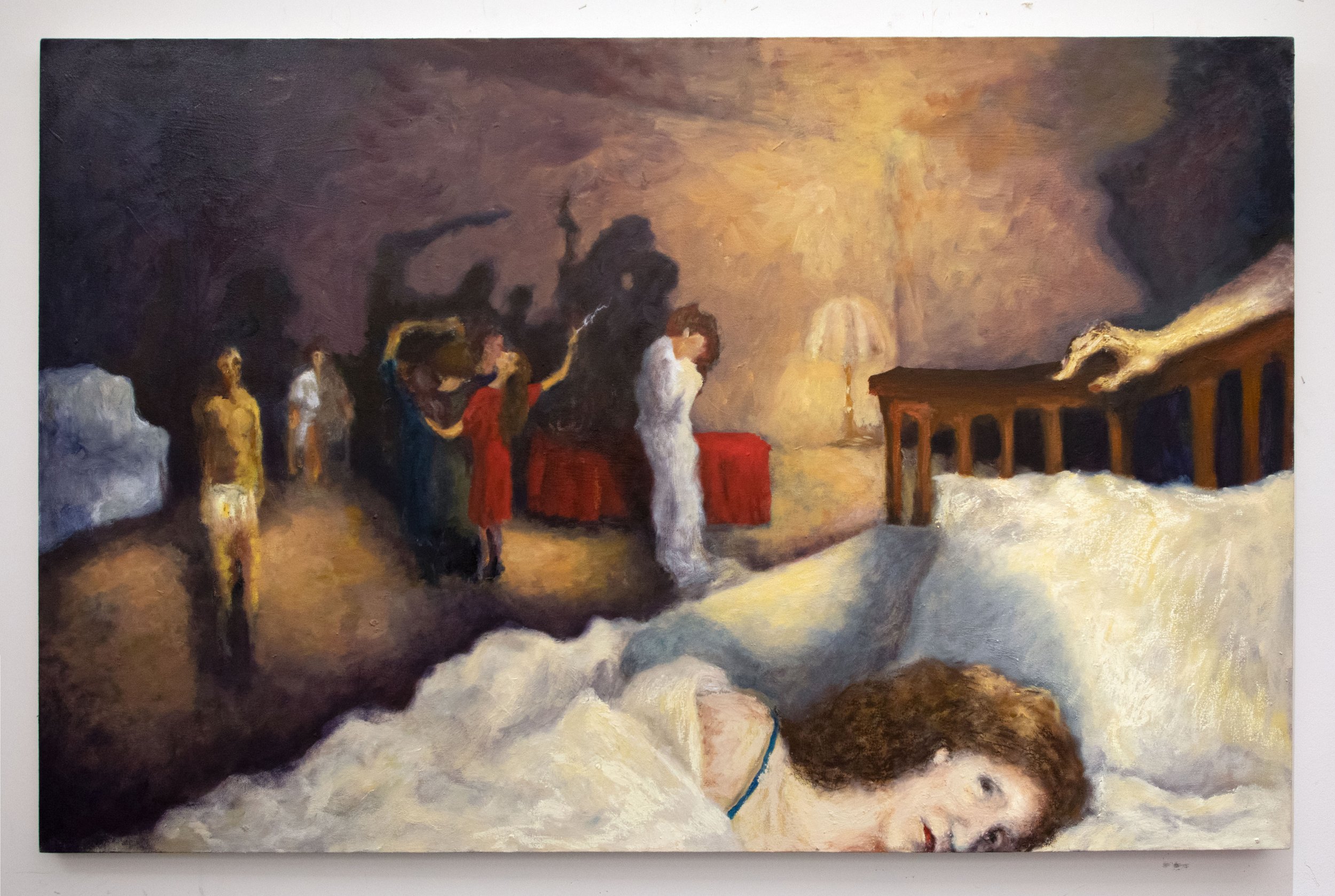  Helia Chitsazan,  Insomnia , 2022. Oil on canvas, 44 x 68 inches&nbsp; ©Helia Chitsazan, courtesy of Fou Gallery 