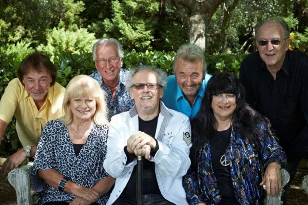 2014, From left, back row: Shane Hales, Kevin McNeil (The Mods), Ray Woolf, Shade Smith (The Rumour), front row: Suzanne Lynch, Ray Columbus and Judy Hindman (The Chicks). All donated songs for the movie about Radio Hauraki, 3 Mile Limit... the local radio station they all supported when it statted out at sea transmitting from The Tiri.