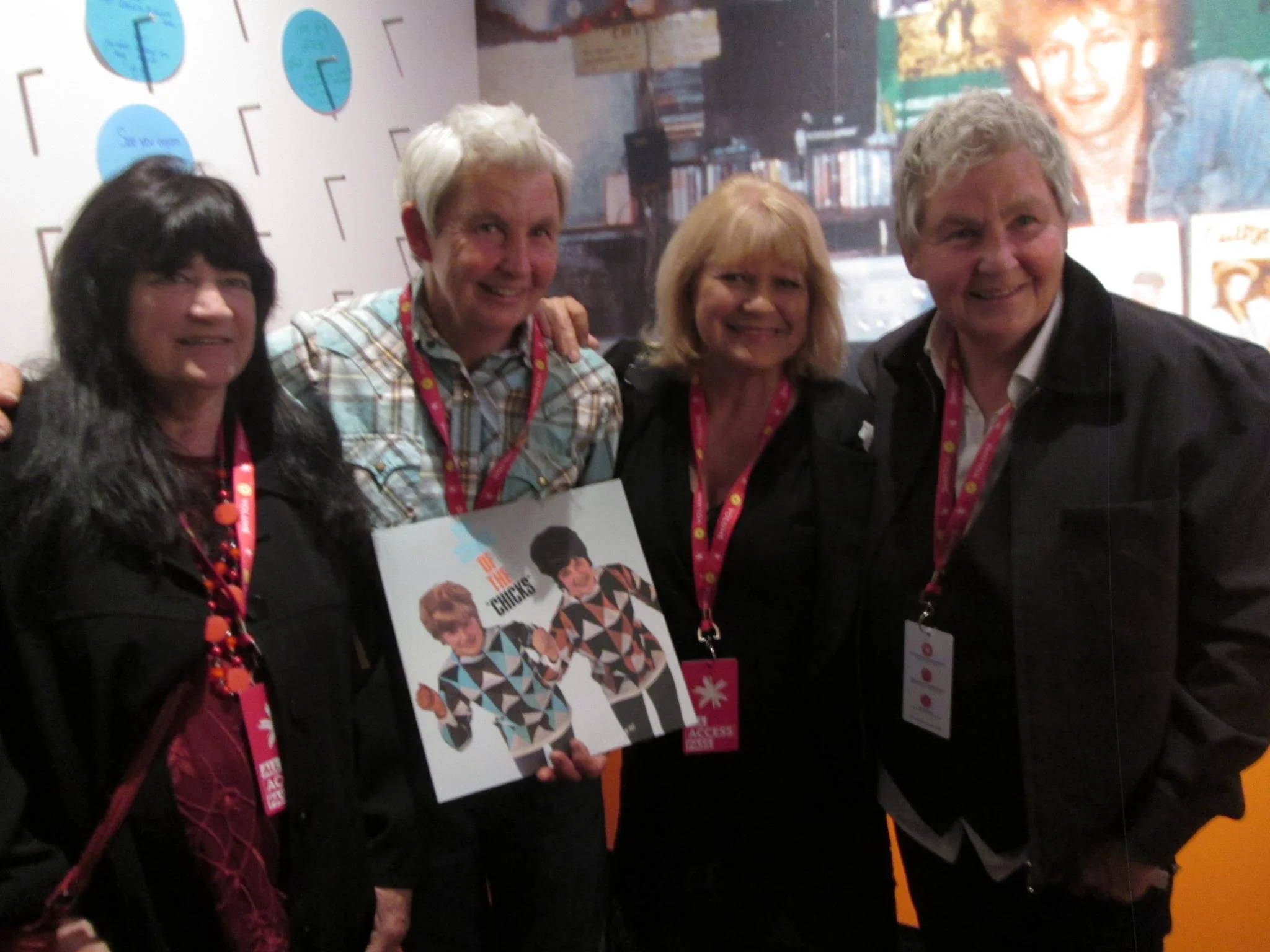 At the Volume: Making Music in Aotearoa exhibition, Auckland Museum, 2016. L-R: Judy Hindman, Jools Topp, Suzanne Lynch, Lynda Topp.
