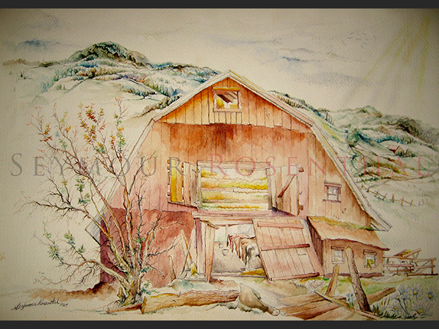 Red Barn with Cows
