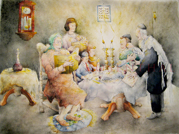 Family Celebrates Passover