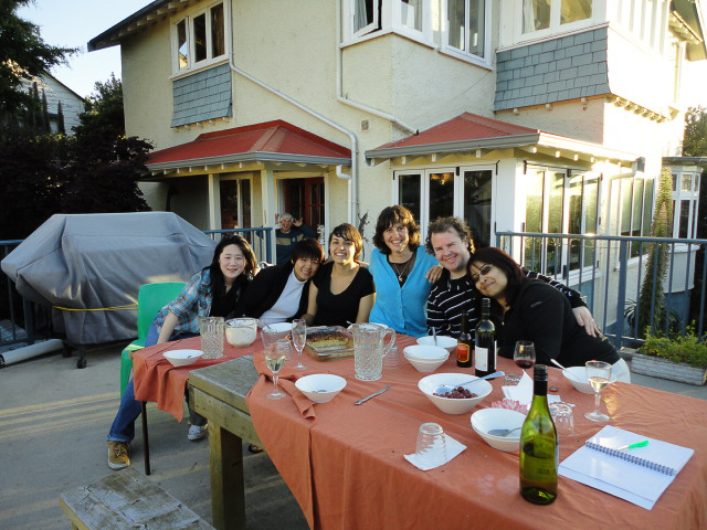 Guests enjoying a meal on the terrace