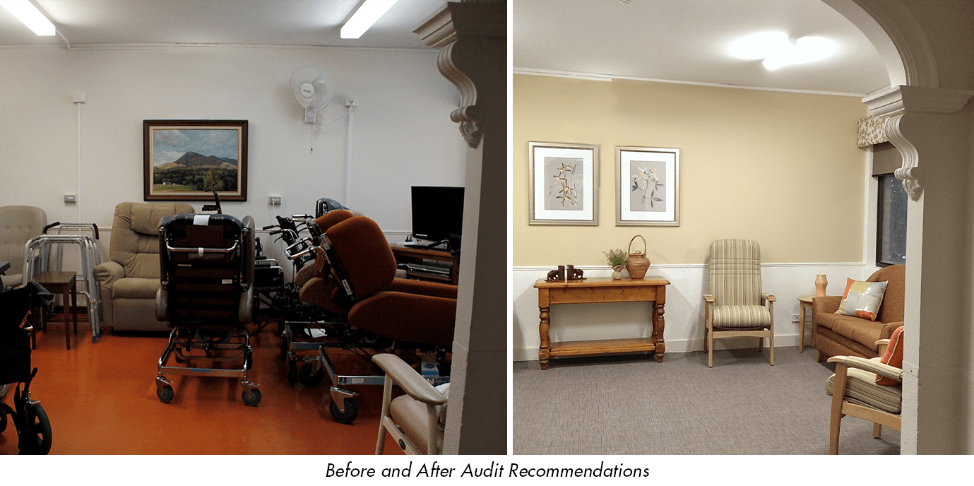 Before and After Aged Care Health Equipment Audit by De Fiddes. 