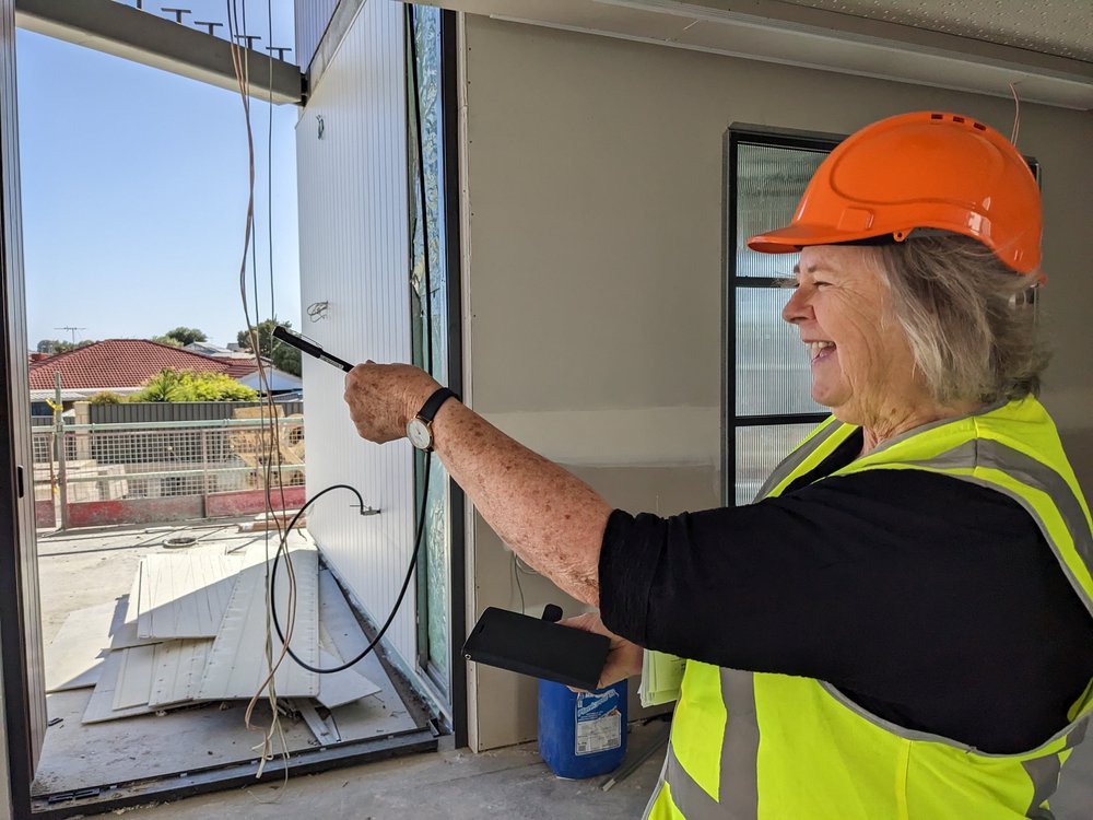 Kathryn at a site visit. 