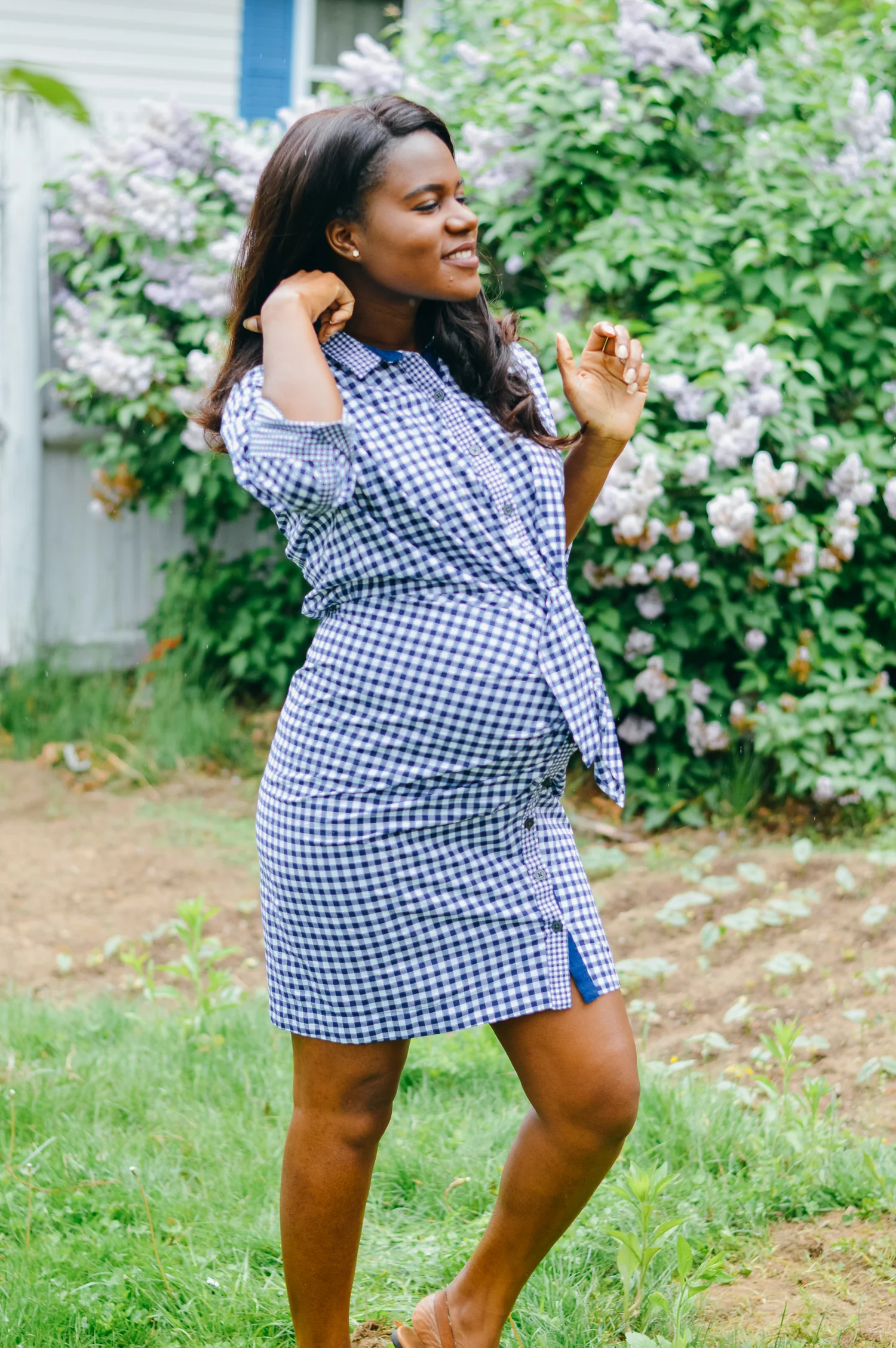 Blue Gingham (Non-Maternity) Dress!  SECOND STAR ON THE WRIGHT