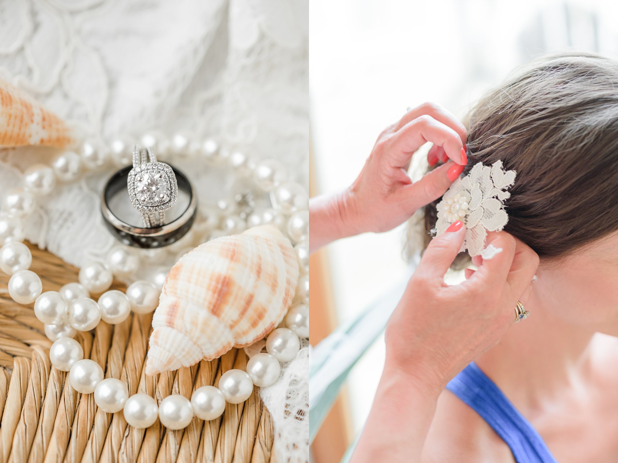 Jenn made her little hair piece from fabric from her dress. So pretty!!!