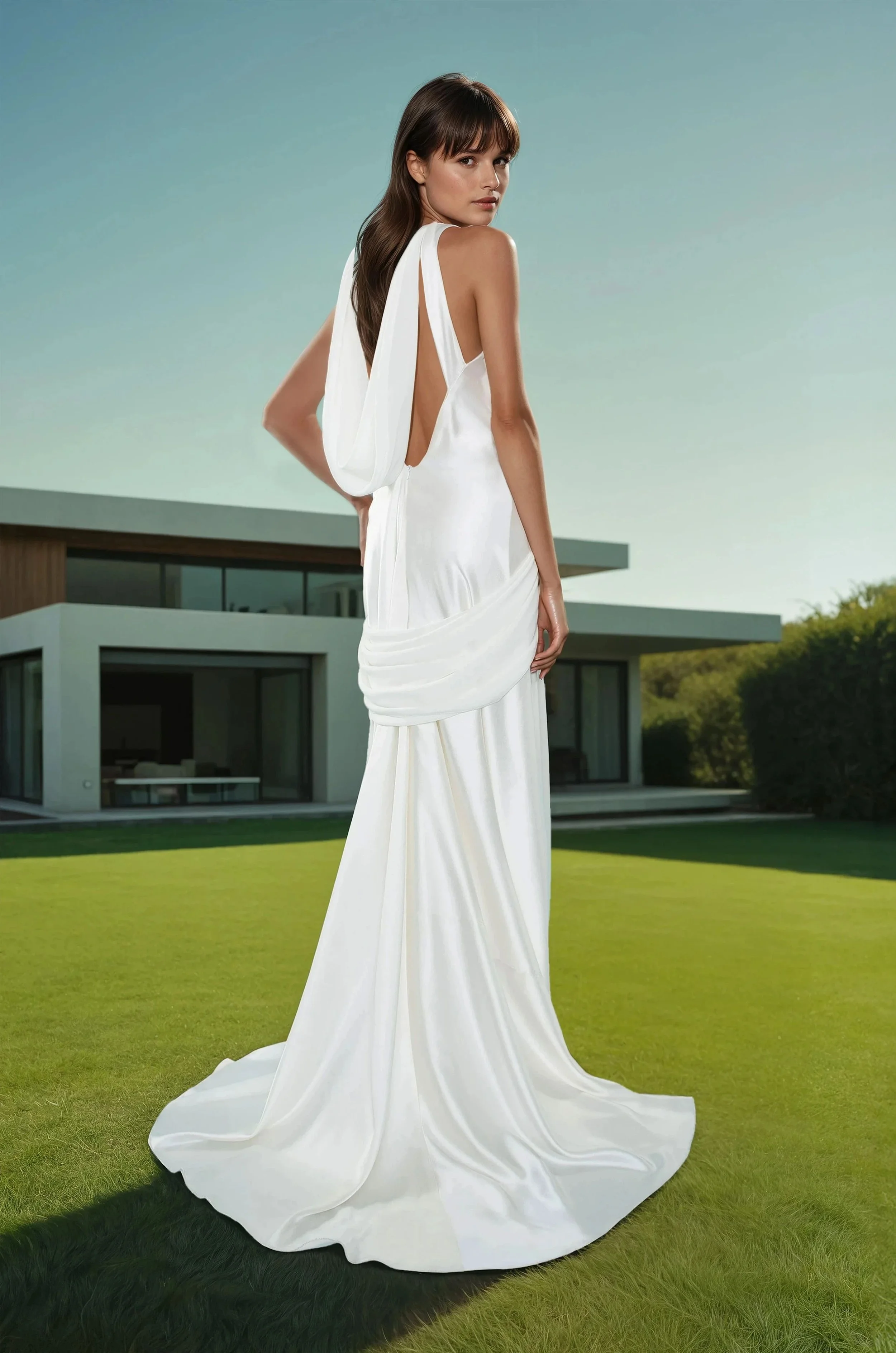 Satin Cowl Gown