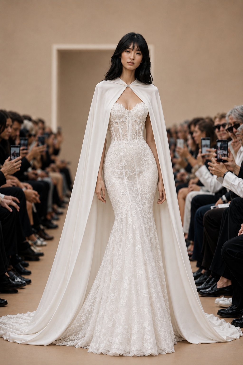 Cosmic Gown with ivory cape and hood