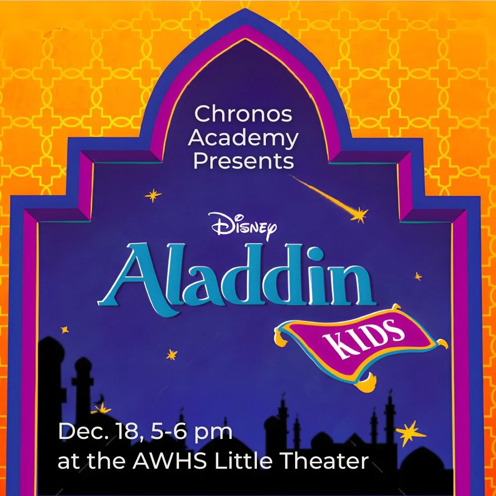 We're in the final days of rehearsals for Disney's Aladdin Kids. Our whole school has been practicing the lines, learning the steps, and making props to make the performance amazing!

Join us Thursday evening at 5pm in the Archie Williams High School