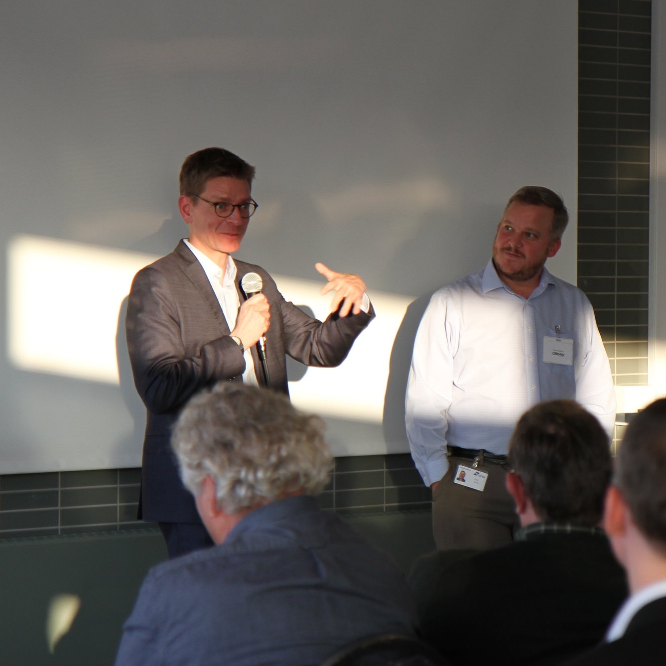 Lars Frelle-Petersen, CEO of The Agency of Digitisation (left) and Greg Godbout, CEO and Co-Founder cBrain North America.
