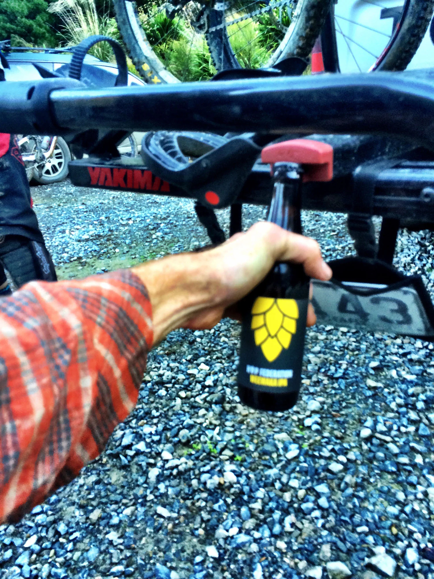 Post ride beer at the infamous Wairoa Gorge