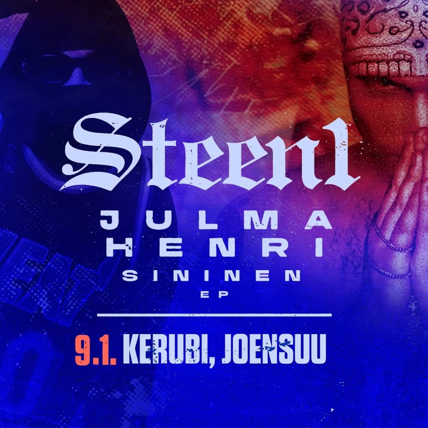 ‼️JOENSUU‼️
Koska kysynt&auml; ei loppunut, tehd&auml;&auml;n t&auml;m&auml; viel&auml; kerran IT&Auml;-Suomessa. 

Steen1 x Julma Henri &ndash; S I N I N E N &amp; Salaliittoteoria 20v @ravintolakerubi, JOENSUU. 
Viimeinen yhteiskeikka yleis&ouml;n 