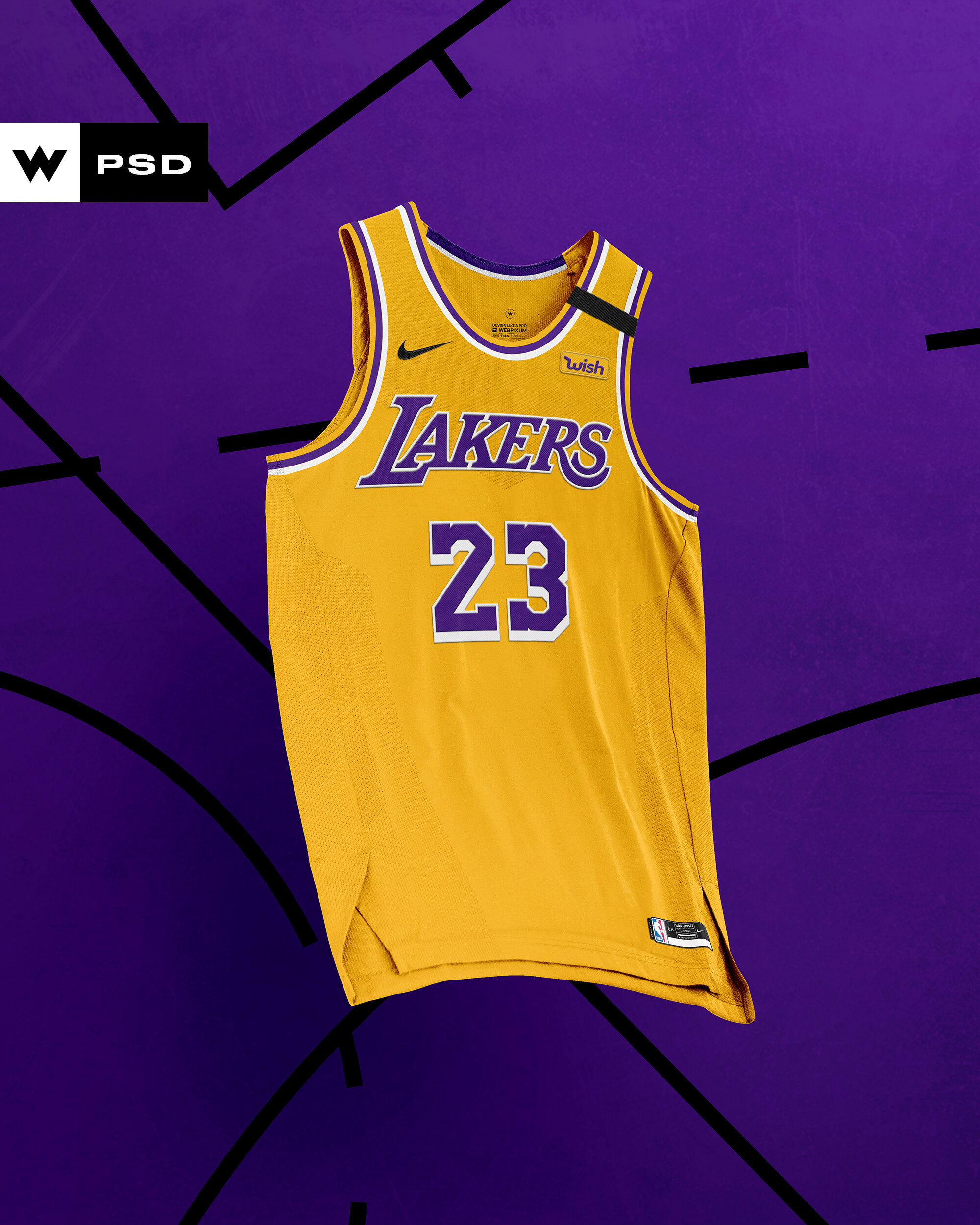 Lakers Jersey Templates PSD Design For Free Download