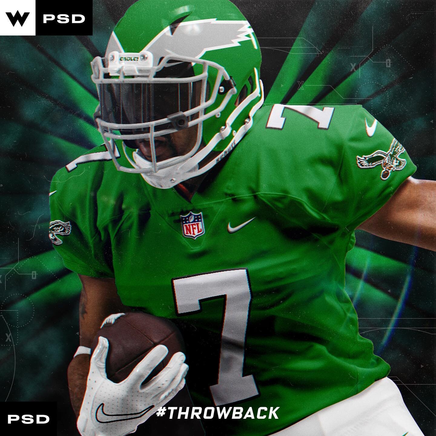 #ThrowbackThursday 🏈 @philadelphiaeagles retro Kelly green jersey. 
.
Should we keep going with these retro jerseys?
.
Mockups used: 2.0 Football 3
.

#webpixum #mockup #sports #sportsdesign #sportsedits #concept #conceptart #designstudio #designlov