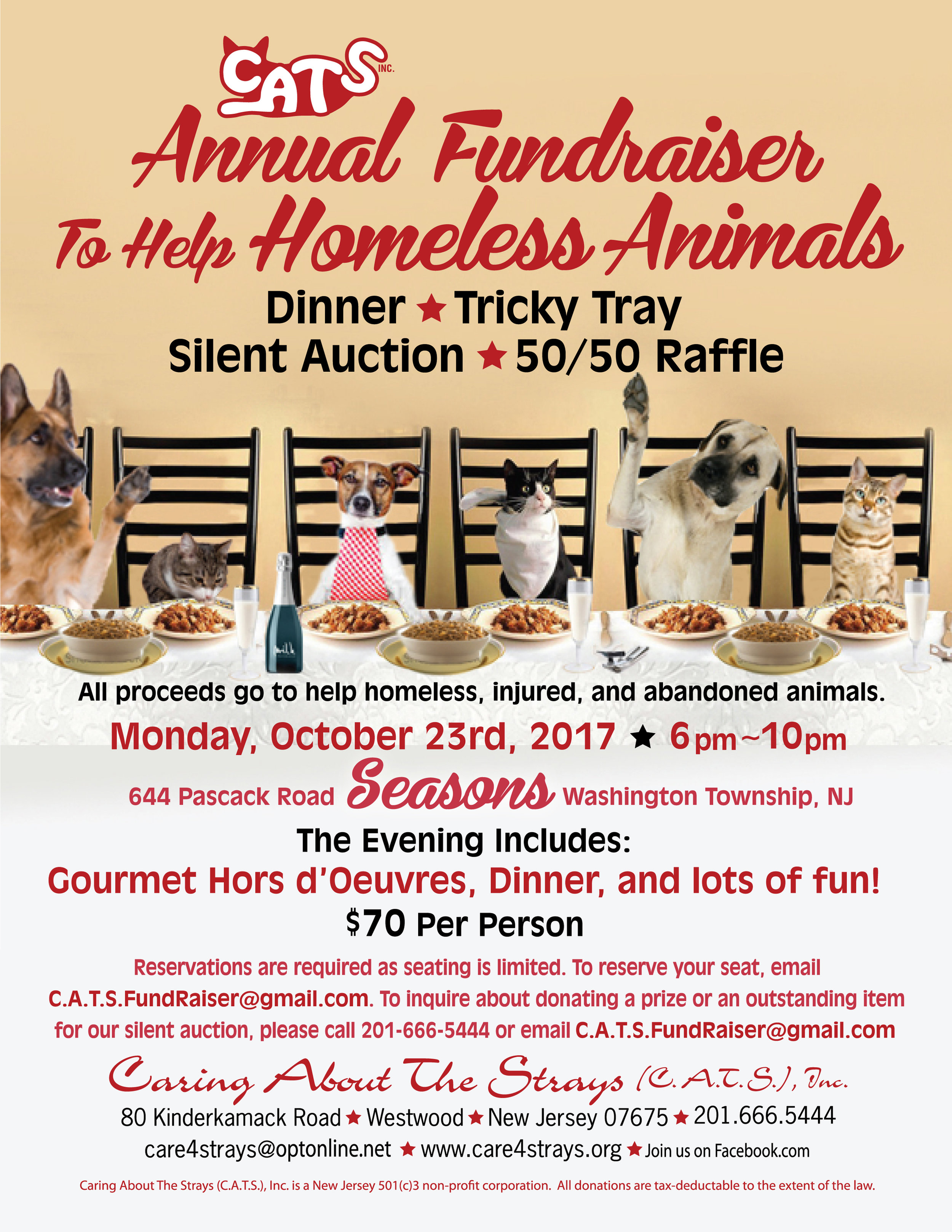 Tricky Tray Dinner - October 23rd — CARING ABOUT THE STRAYS