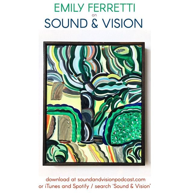 From Melbourne 🇦🇺 @emilyferretti is on the podcast! Emily speaks about growing up on a hobby farm, finding her way into art, painting, music and more. Link in bio, free quarantine studio mate 🙏🏼 🎵 🔊 #podcast #soundandvisionpodcast #art #paintin
