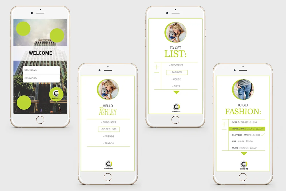 Concepts for MCX brand and how they could have their app come to life.