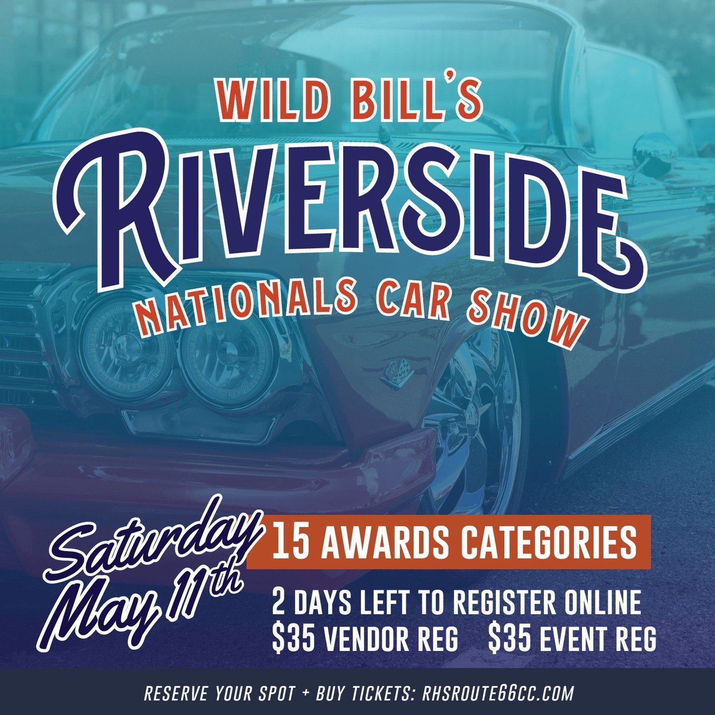 ⏰ Two Days Left to Register Online for the Car Show. 🏆 Custom Trophies in 15 Award Categories.

RHS Route 66 Car Club&rsquo;s Hall of Fame will honor the families of Terry &ldquo;Kiwi&rdquo; Stephens, Tom McWeeney, and Steve Vandeman.

Event Registr