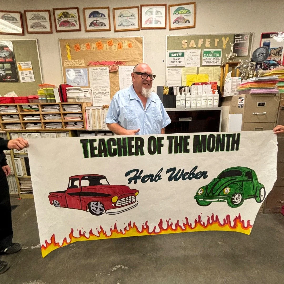 Teacher of the Month goes to our advisor, Mr. Weber. 

More like teacher of the past four decades. If you had Weber&rsquo;s class you know what we&rsquo;re talking about. He has been teaching at Rubidoux High School since 1982! @rivcosoe @jusd_cte 

