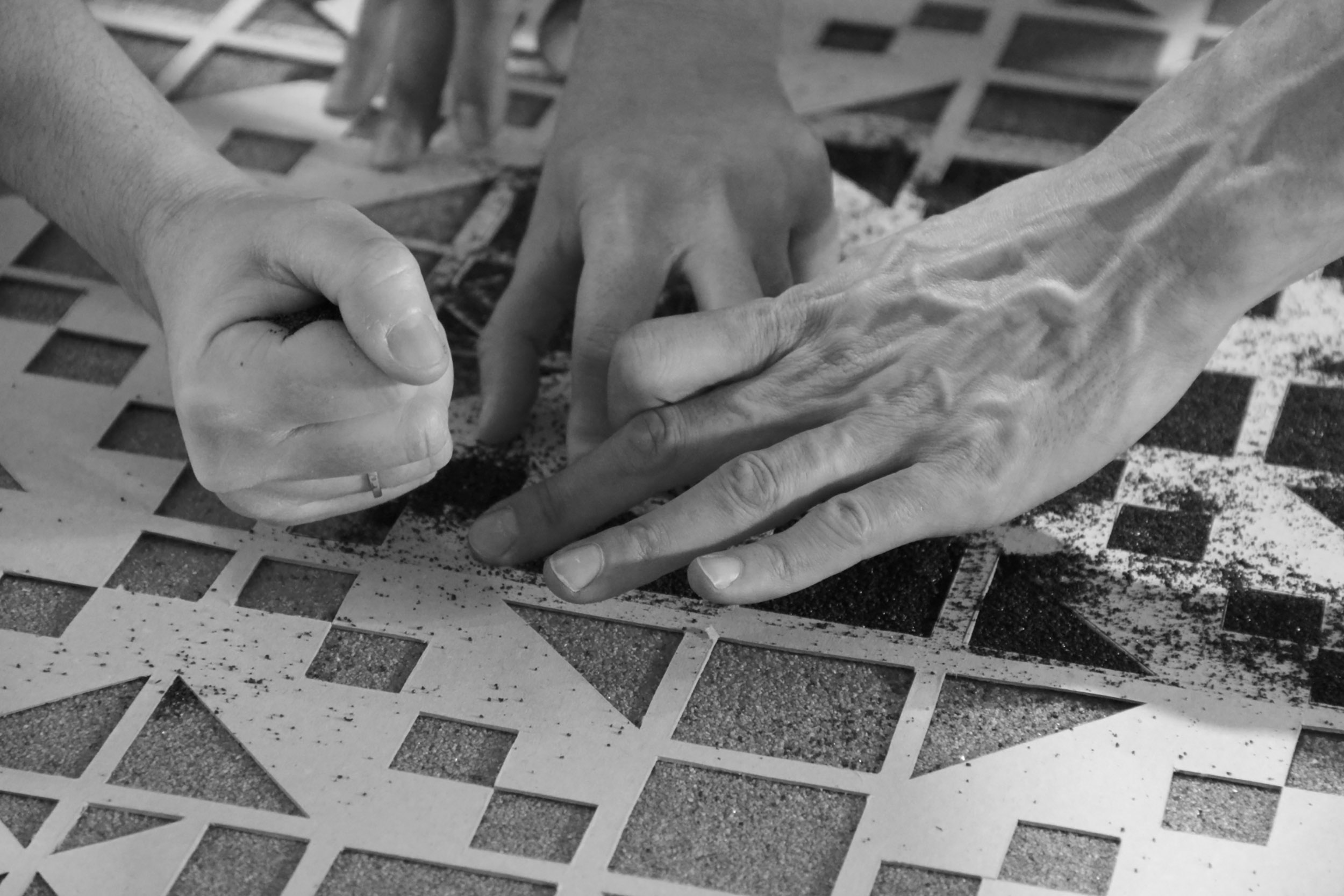 detail from the creation of the Teatum Jones sand catwalk