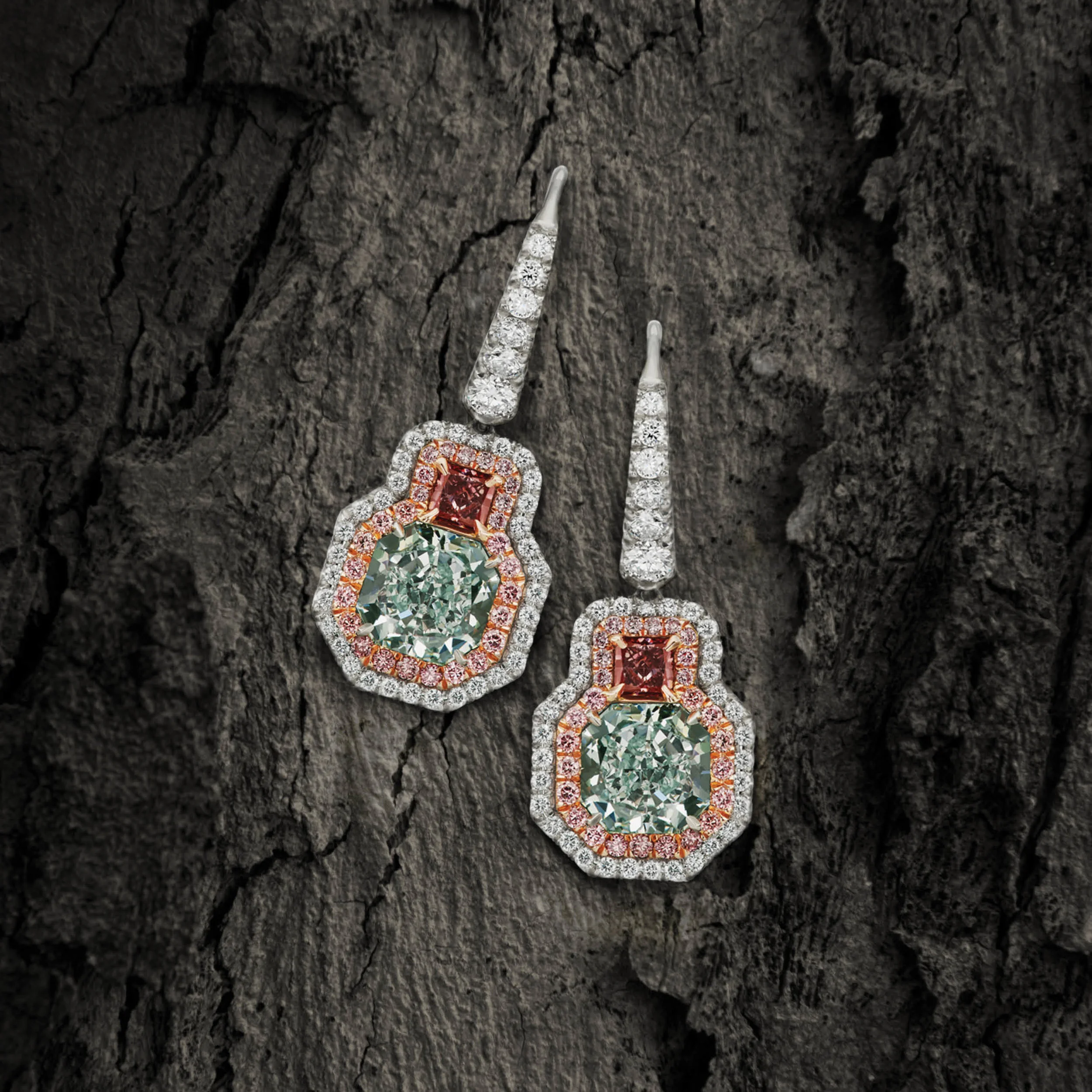 Green Diamond Earrings