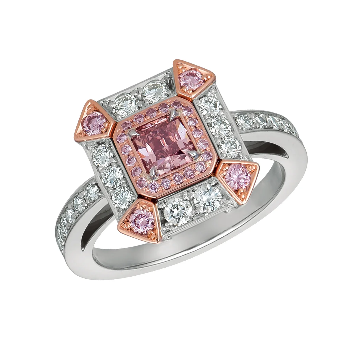 Scott West - Skyline pink diamond deco ring