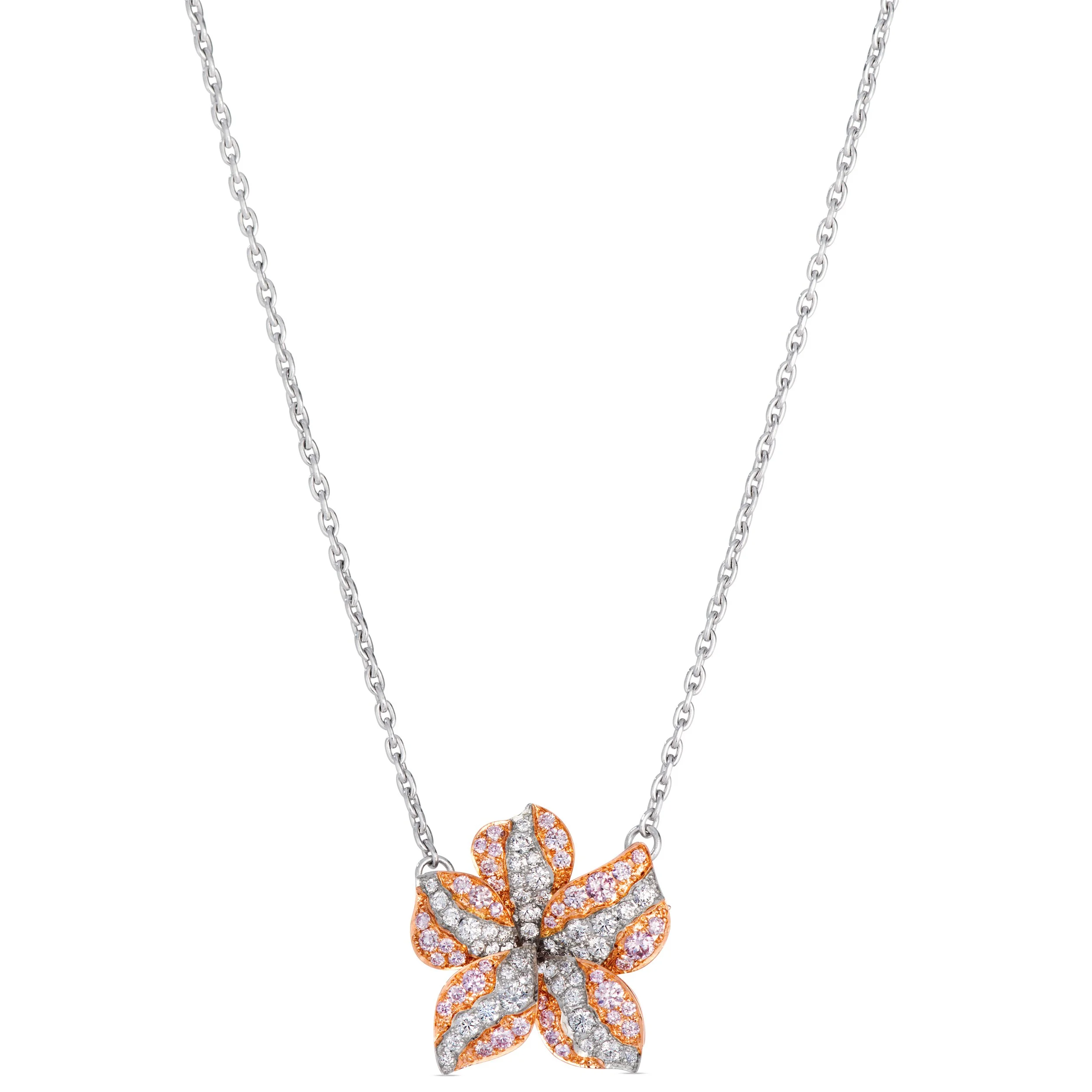 SCOTT WEST - ORCHID PINK DIAMOND SERIES - 5 LEAF PENDANT
