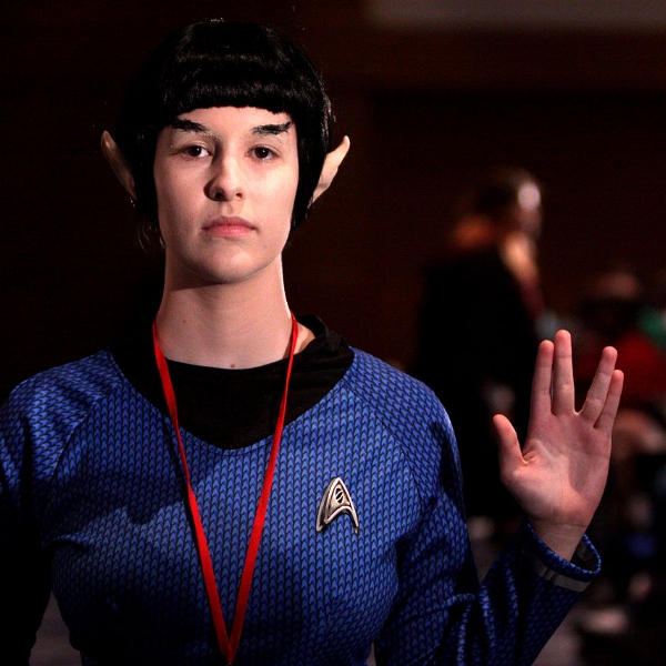 A Vulcan cosplayer shows how many options you have when it comes to cell phone plans.