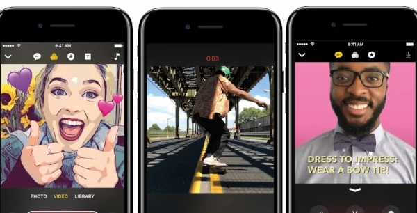 You can video it, clip it together and add some filters, bubbles and 'Live Titles'
