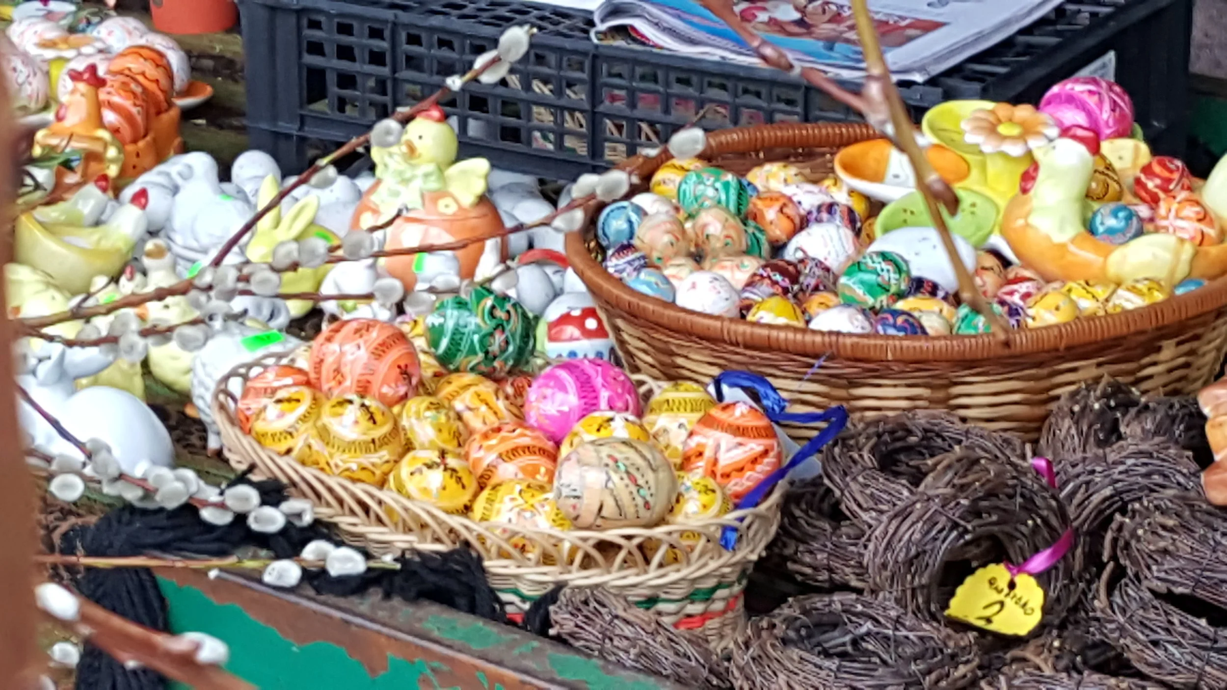 Easter comes to a market in Poznan, March 2018.