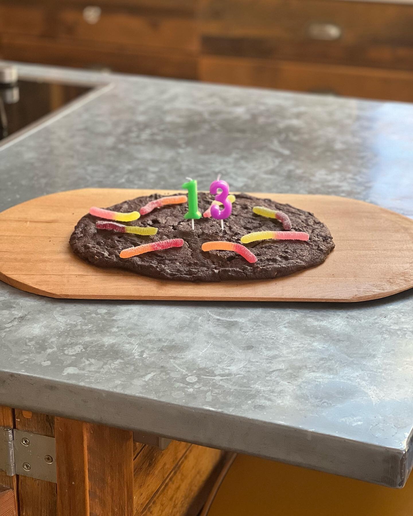 Oh the pressure of baking for a 13 year old birthday boy when he is soo much better at baking than me! Giant Cookie birthday effort!!! From the kitchen which keeps giving. #beautifulpracticalinteriors