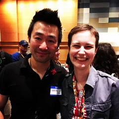 Terri with author Wesley Chu