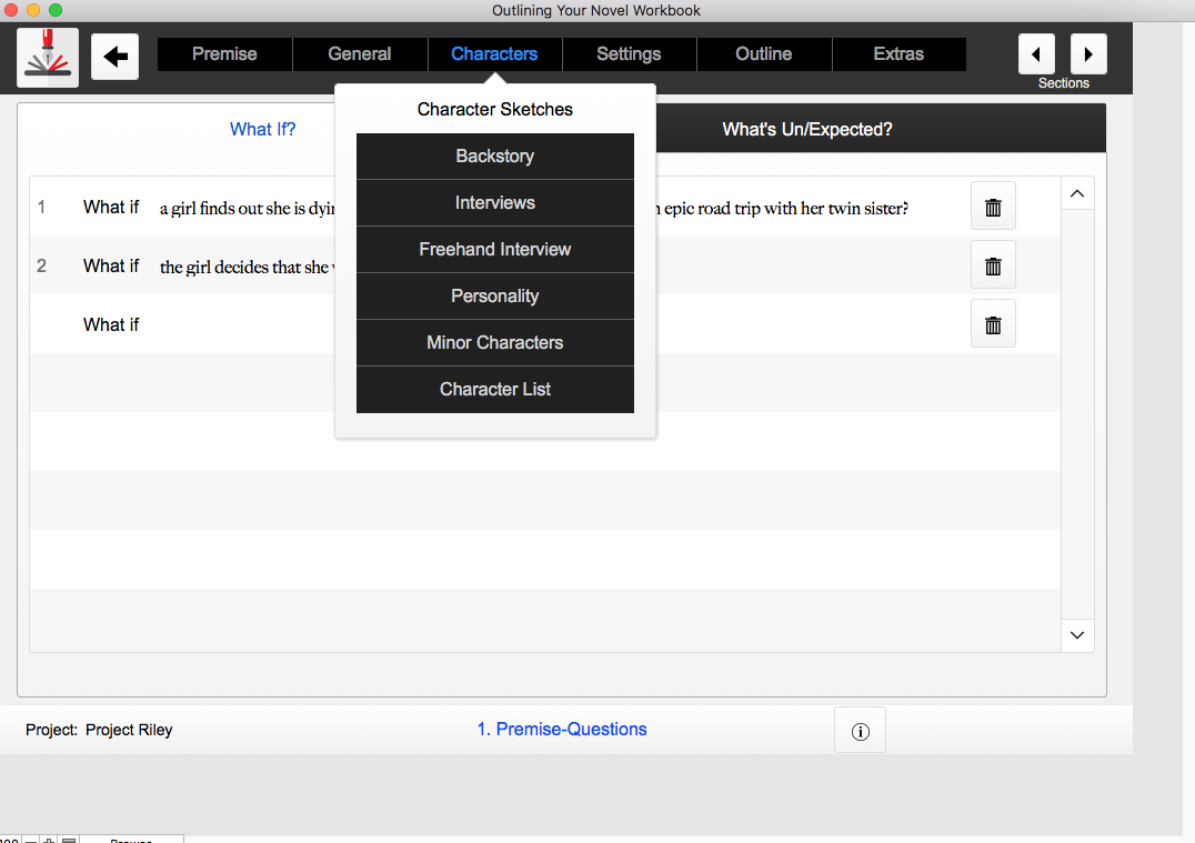 Character Categories