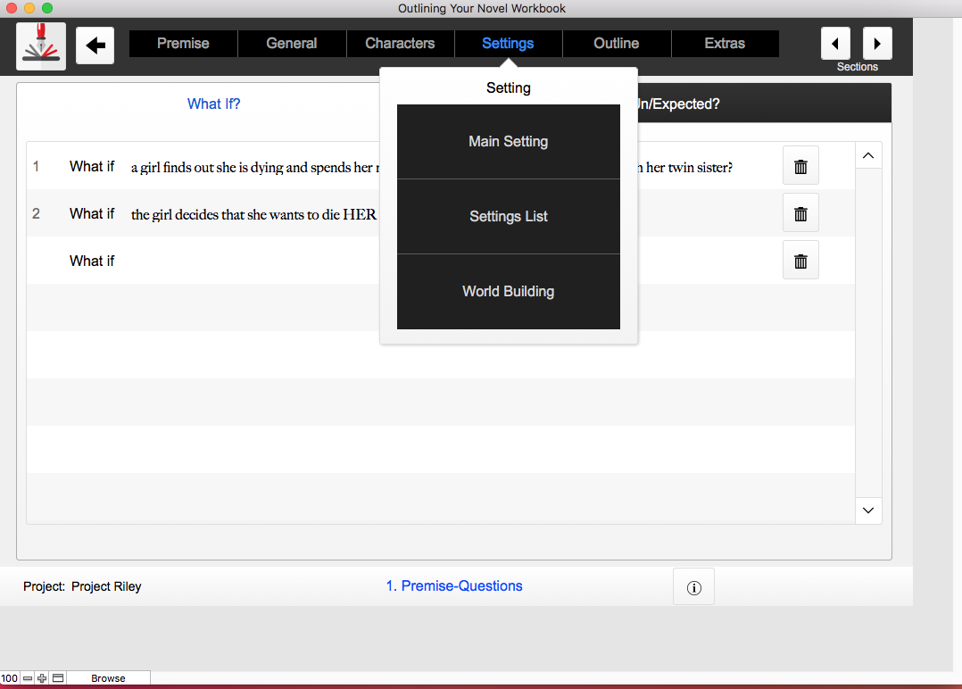 Settings Categories