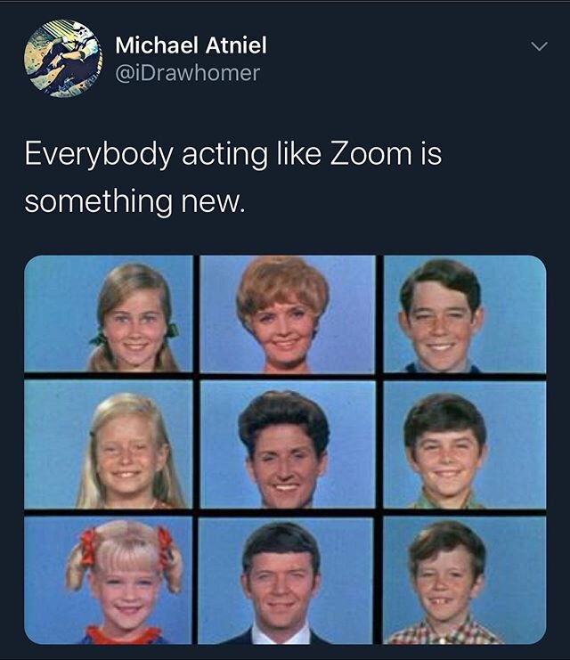 &ldquo;Here&rsquo;s a zoom call... about a man named Brady&rdquo; #zoom #BradyBunch #tv #call #videocall