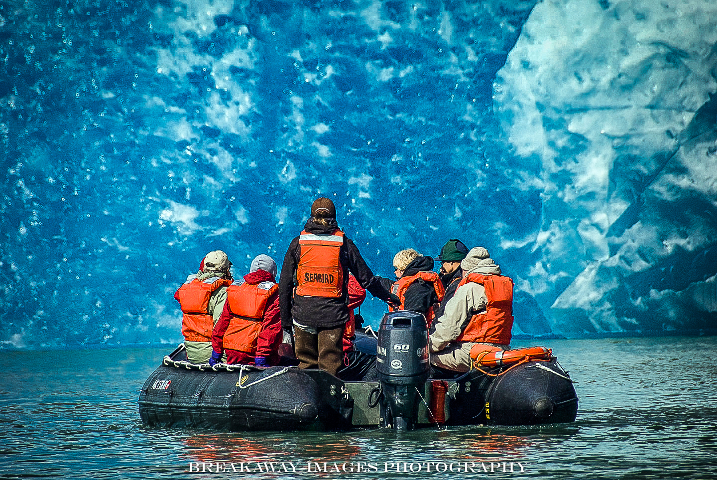 Zodiak and Iceberg, Inside Passage, Alaska